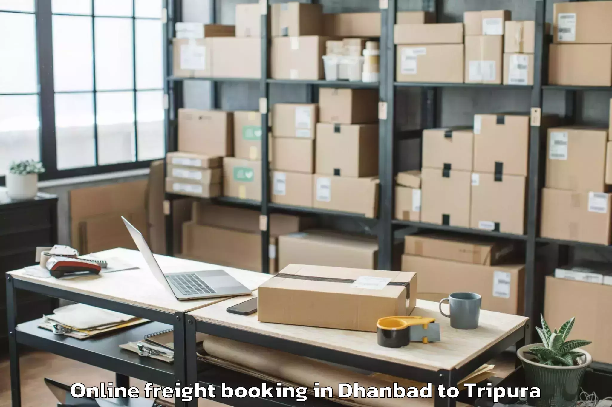 Dhanbad to Manughat Online Freight Booking Booking